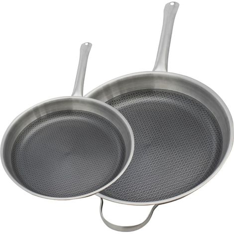 Ensemble de Poêles de cuisson en inox Elo Relief Solution 24 cm et 32 cm (1/5)