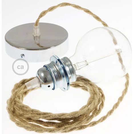 Lámpara colgante creative-cables tn06 cable yute cobre (1/3)