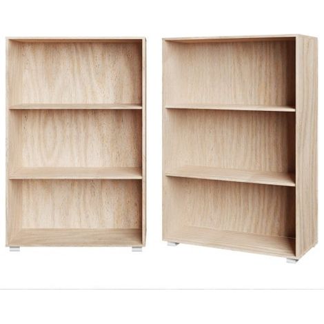 Lot de 2 Étagères 115 cm de haut Colonne bibliothèque Couleur chêne