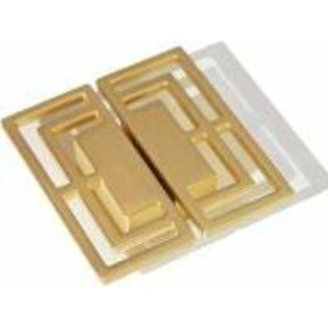 Set di 6 maniglie per cassetti in ottone spazzolato color oro, eleganti maniglie in ottone, interasse fori 32 mm (1/4)