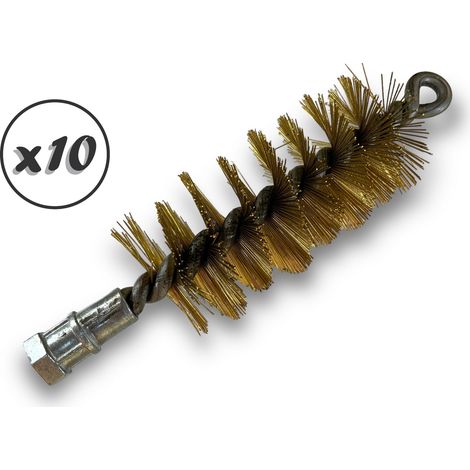 Lot de 10 Brosses à tube PRO LAITON Ø 50 mm Raccord M12175 femelle Ame en acier torsadé Nettoyage brossage tube et canalisation Kibros 41SCL50x10 (1/5)