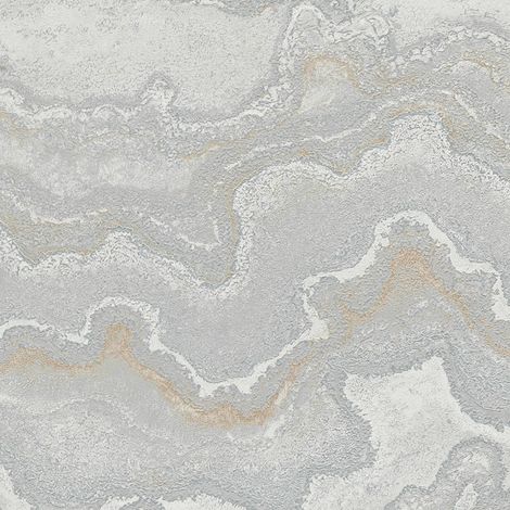 Grafik Tapete Profhome 396595 heißgeprägte Vliestapete strukturiert in Marmoroptik und Metallic Effekt grau silber gold 5,33 m2