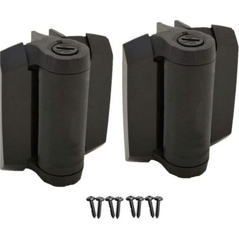 Charnière de porte automatique réglable en plastique pour cadre en aluminium, kit de charnière de portail en nylon robuste à fermeture automatique, quincaillerie pour clôture de piscine extérieure et (1/5)