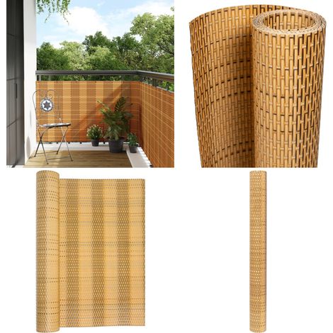 Balkon-Sichtschutz Hellbraun 400x80 cm Poly Rattan - Balkon Sichtschutz - Sichtschutz Für Balkon - Sonnenschutz Balkon - PVC Sichtschutz - Wetterfest - Home & Living (1/5)