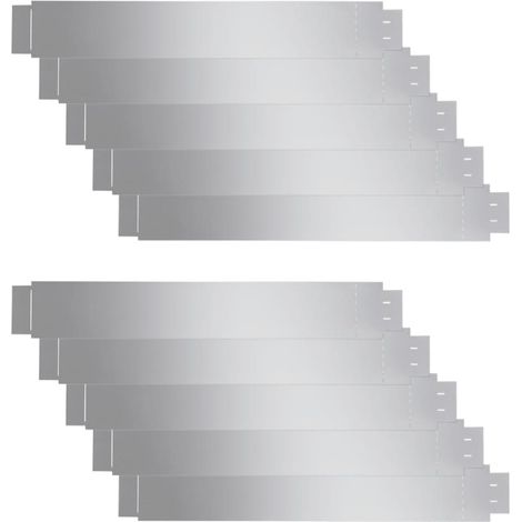 Flexible Rasenkante 10-er Set Verzinkter Stahl 100x14 cm vidaXL