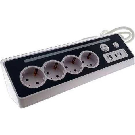 Base de 4 Tomas con Luz y 1 USB más 2 Tipo C 3680W OSCA CONNET
