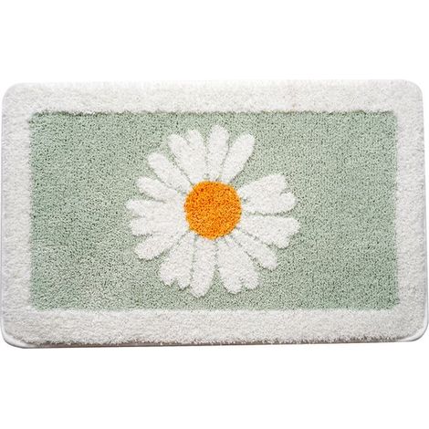 Tapis de bain - Tapis de bain en microfibre - Séchage des pieds - Ultra doux et moelleux - 50 x 70 cm - Vert menthe (1/5)