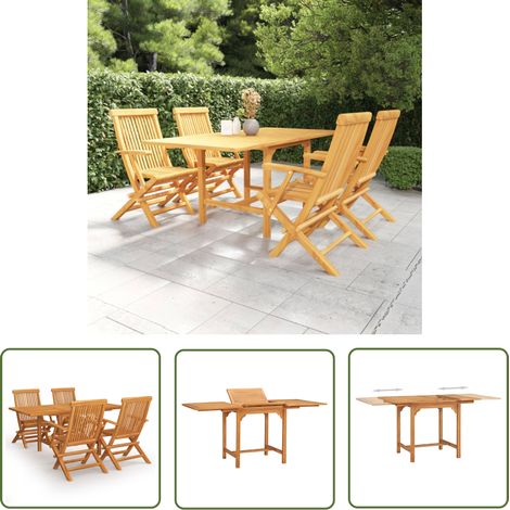 Salon de jardin 5 pcs - Canapé de jardin - Ensembles de Meubles d'exterieur - Bois de teck massif Chic-947217 (1/5)
