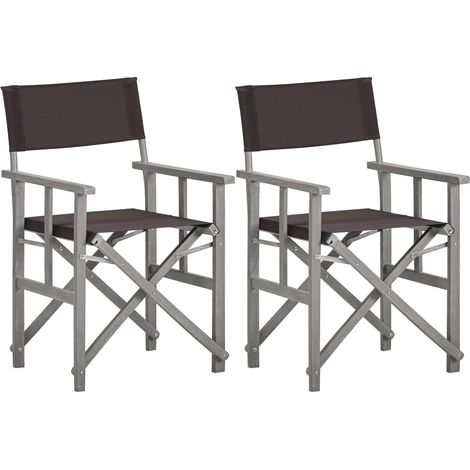 Sillas de director 2 unidades madera maciza de acacia vidaXL