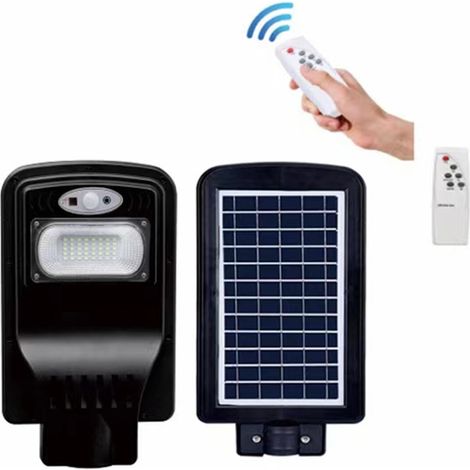 LAMPIONE STRADALE FARO A LED 40W CON PANNELLO SOLARE TELECOMANDO CREPUSCOLARE