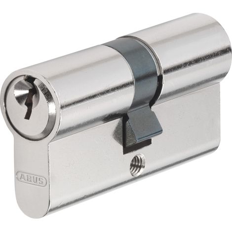Cylindre de Serrure 30 x 80 mm – Cylindre Européen de Sécurité en Laiton Nickelé – Protection pour Portes d’Entrée – Profil Européen – Installation Facile (1/2)