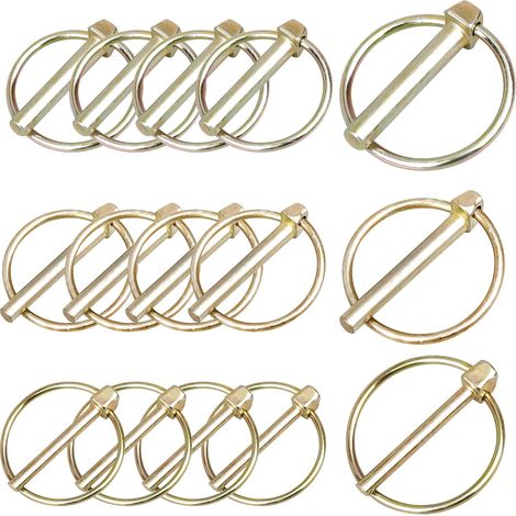 15pcs Goupille de lynch M4.5 / M6 / M8 Lynch Pin,Acier galvanisé Goupille,linch pin,Goupilles clips,Goupille de lynch avec anneau pour Tracteurs Agricoles Remorques Tondeuses (1/5)