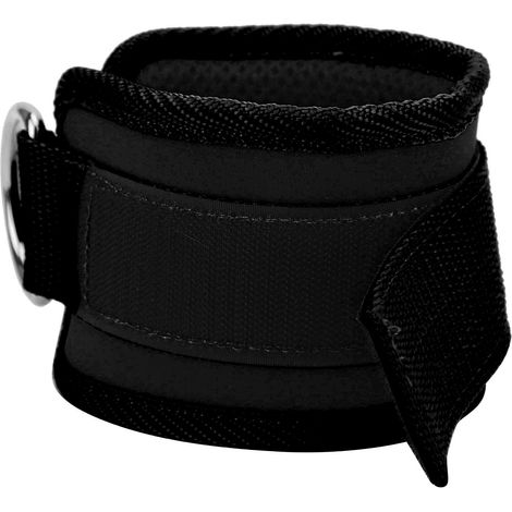 Sangles de cheville de fitness pour machine à câbles, double anneau en D, réglables, en néoprène (noir)