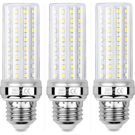 3 Pièces Ampoules de Maïs LED 20W, Équivalent 150W Ampoule Incandescente, 2300LM, 4000K Blanc Neutre, Ampoules à E27 Vis Edison (1/4)