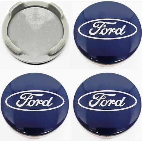 Jantes Embellisseurs Ford 54 mm Bleu (Lot de 4) – Enjoliveurs de Roue Compatibles, Accessoires de Voiture pour Jantes en Alliage, Kit de Décoration Automobile (1/5)
