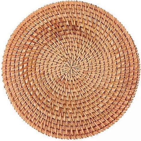 Lot de 2 dessous de verre en rotin tressé à la main pour la décoration intérieure et la protection de la table à manger (1/5)