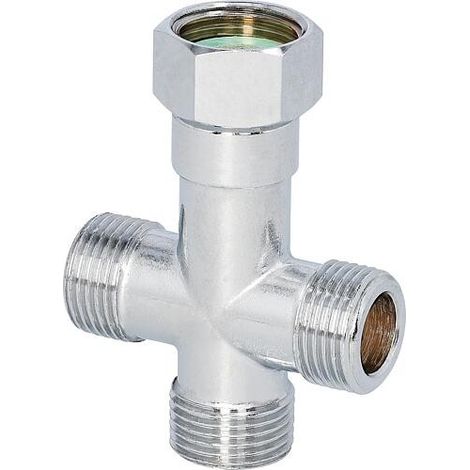 Raccord en croix inégal DN10 (3/8") chromé laiton