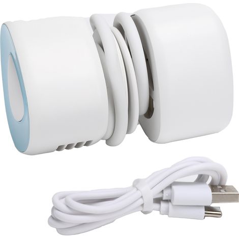 Ventilateur de Cou Silencieux Rétractable en Forme de Goutte d'Eau, Réglable pour Maison et Dortoir (1/5)