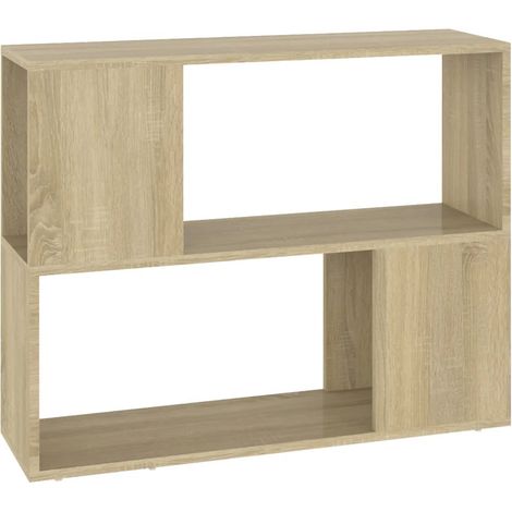 Meuble TV élégant classique épuré 80 x 24 x 63 cm en bois d'ingénierie chêne sonoma (1/4)