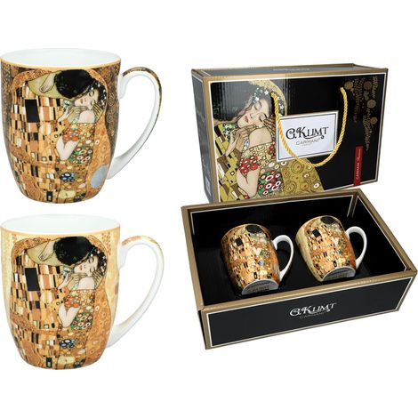 Set aus 2 Porzellantassen Gustav Klimt Der Kuss Geschenkset (1/5)