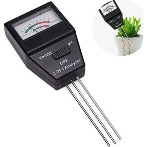Misuratore di pH, umidità, temperatura e luce del terreno 4 in 1, monitor LCD per piante e giardino - Crezuo