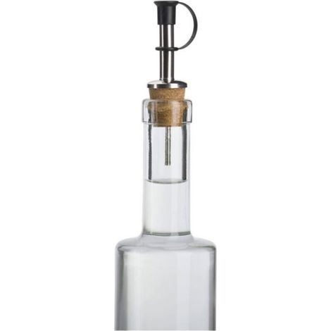 Becs verseurs pour spiritueux/huile/vinaigre en bouteille, avec bouchon à clapet et tube aération, argent. (1/5)