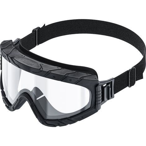 Dräger X-pect 4800 Lunettes de protection anti-buée et anti-poussière Pour chantier, laboratoire, atelier Oculaire en polycarbonate incassable et résistant aux rayures Noir (1/5)