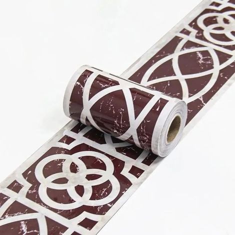 Frises Papier Peint Rouge-35, 10cm x 1000cm, moulure murale autocollante, adhésif PVC pour plinthe. - Rouge- - Rouge-35 1000 x 10 cm (1/5)