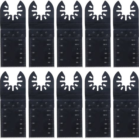 GARRYFIZH Lot de 10 lames de scie oscillante à dégagement rapide en acier rapide pour outils électriques à usage général 34 mm