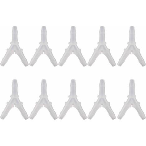 10 Stück flexible Y-förmige Verbindungsstücke für Aquarium, Luftpumpe, 3-Wege-Verteiler (4,8 mm) (1/5)