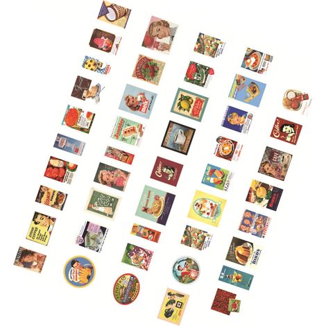 Vintage PET-Aufkleber für Notizbücher – 45 Stück Tiffin Memory – Retro-Dekoaufkleber für Tagebücher und Notizen (1/5)