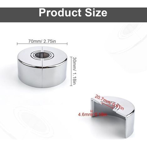 Rosetta per rubinetto in 3 pezzi, rosetta per miscelatore doccia, 3 misure in 1, copritubo per radiatore adatto a diametri di 20 mm / 25 mm / 33 mm, utilizzato per la decorazione del rubinetto. (1/4)