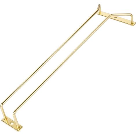 Support à verres doré - 1 rangée - Métal robuste - Rangement suspendu - Cuisine et bar - 40,5 cm (1/5)