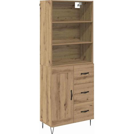 2 pcs Armoires Hauts de rangement - Armoires De Chambre Chêne artisanal Bois d'ingénierie fr6803 - Maison La Vie (1/5)