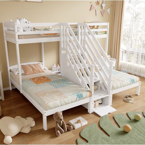 Cama dormitorio infantil triple con almacenaje OKMYHOME (1/5)