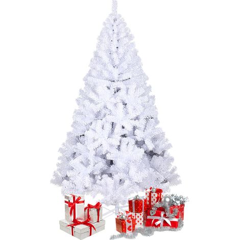 SWANEW Albero di Natale Selezione supporto albero di Natale floccato bianco 180cm (1/5)