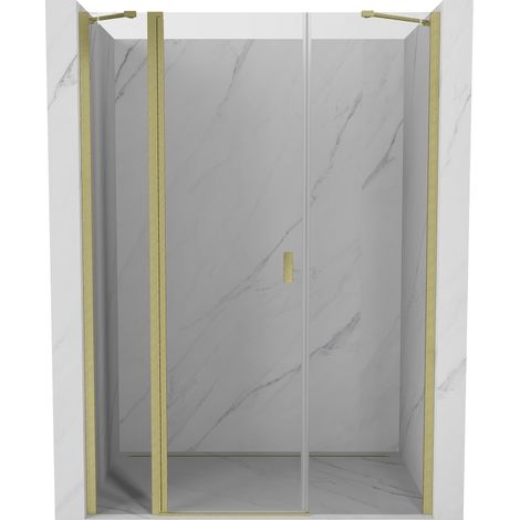 Mexen Mist porte de douche battante 120 cm, transparent, or brossé - 8A4-120-001-55-00 (1/5)