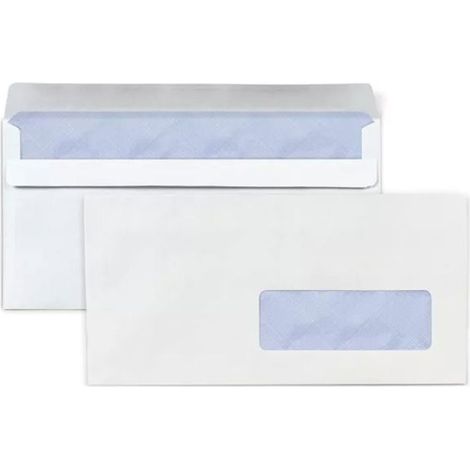 Enveloppes - RAJA - 400 enveloppes blanches avec fenêtre - 11 x 22 cm - Fermeture autocollante - Recyclable