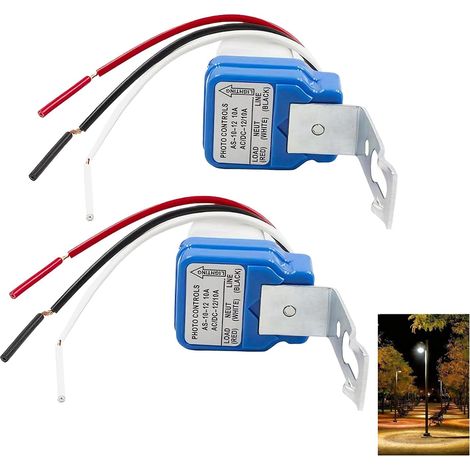 2 Pièces Interrupteur Crépusculaire AC/DC 12V 10A Automatique, Photocellule Commutateur avec Capteur Crépusculaire à Aube, Économie d’Énergie, Installation Facile pour Éclairage, Étanche et Durable (1/5)