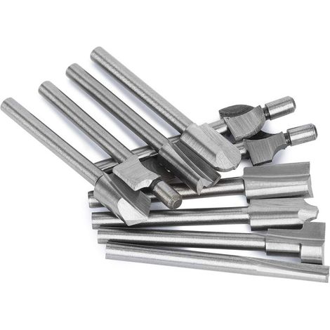 10-teiliges Set 3-mm-Schaft-Fräser aus HSS für die Holzbearbeitung (1/3)