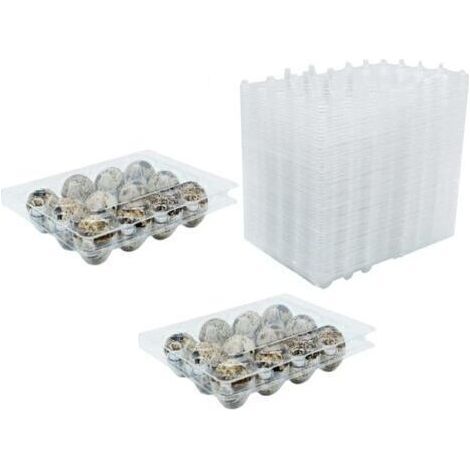 Lot de 50 boîtes à œufs de caille en PVC transparent réutilisable avec couvercle pour œufs de caille, réfrigérateur (1/5)