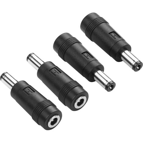 Adaptateur d'alimentation DC, Prise mâle DC 5,5x2,1mm vers Prise Femelle 4,0x1,7mm pour Ordinateur Portable, caméras de sécurité CCTV, système de Surveillance(4-Pack) (1/5)