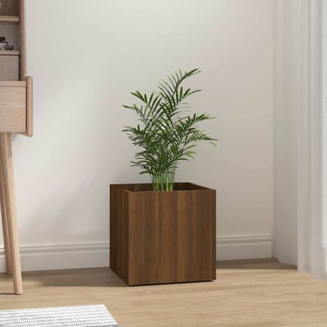 Jardinière Chêne marron 40x40x40 cm Bois d'ingénierie (1/5)