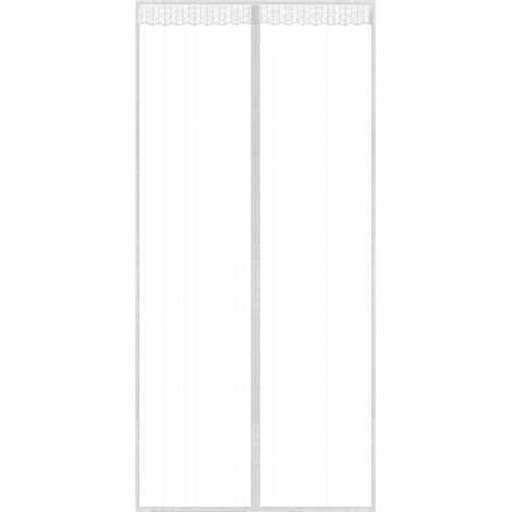 MoskitonetzTür, 140 x 240 cm, magnetischer Fliegentürvorhang, automatisch schließendes InsektenschutzMoskitonetz für Balkontüren, Wohnzimmer, ohne Bohren (weiß) (1/4)