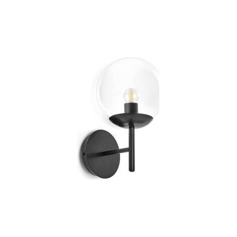 Supporto a parete OXY E27 40W Transparent glass Nero