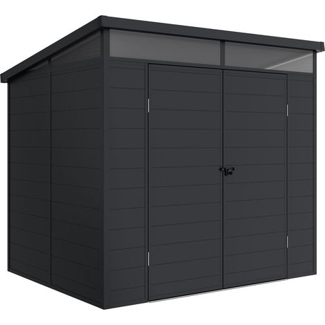 Hoggar – Abri de jardin résine 4,57m² – Dimensions 181x143x204cm – Porte avec charnières – Tragaluz 360° pour lumière naturelle – Résistant aux intempéries (1/5)