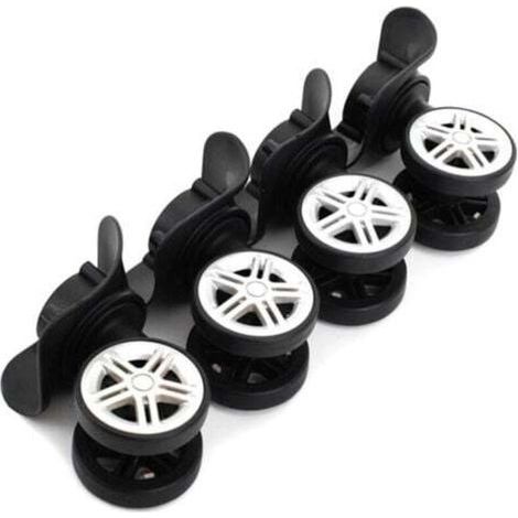 Pack of universal replacement suitcase wheels, black swivel casters for travel boxes, suitcase accessories (12 × 5.5 cm)
