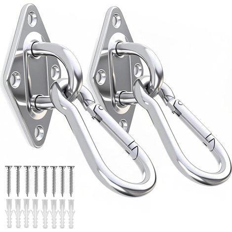 Lot de 2 crochets plafond charge lourde crochet inox à visser M10 (1/5)
