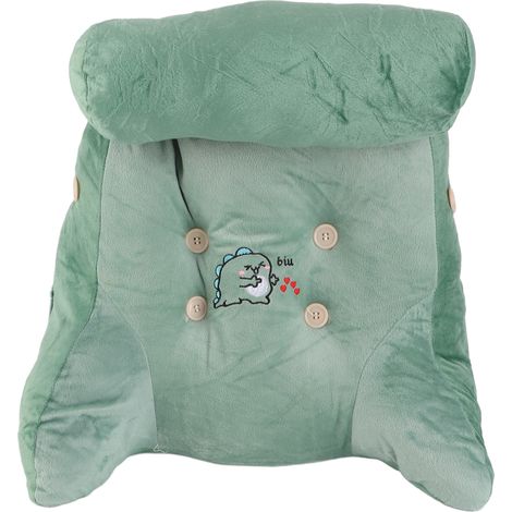 Coussin de dossier avec housse lavable et amovible, doux et moelleux, motif animal, pour chaise de bureau ou de chevet (dinosaure). (1/4)