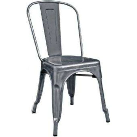 Sedia in lamiera galvanizzata, color piombo MALIGI HOME MG/CIPOLLA  Piombo